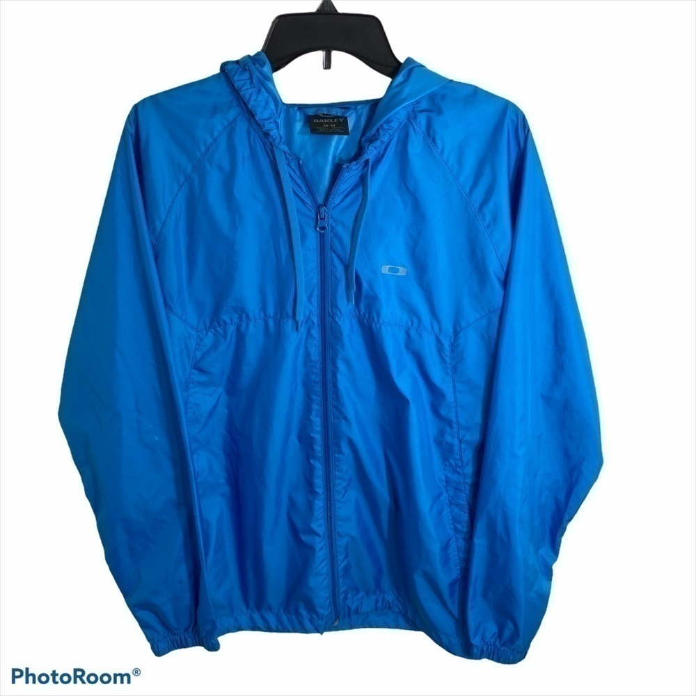 Oakley Blue Wind Breaker Jacket Men’s Medium Hood